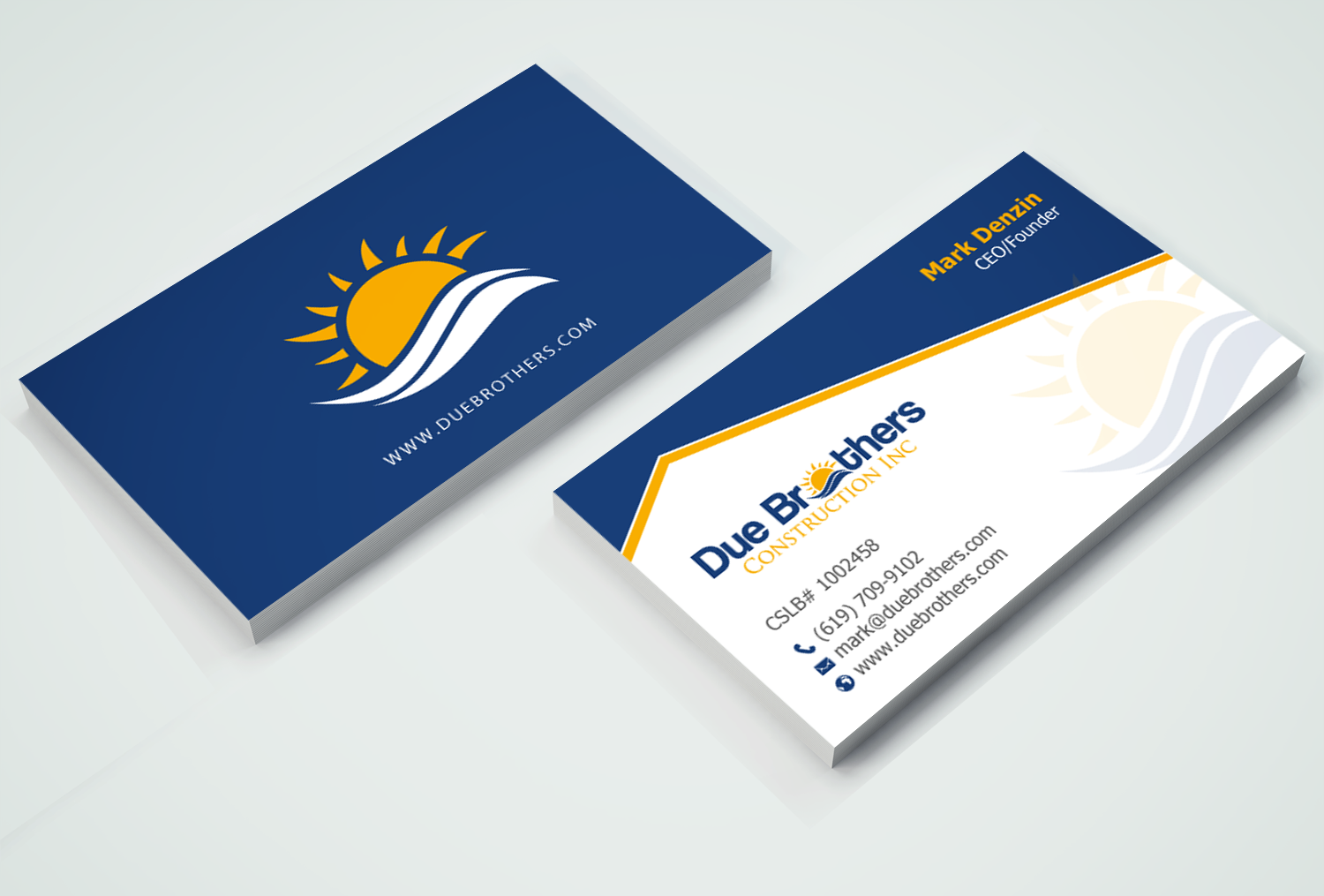 Business Card Design by chandrayaan.creative for Due Brothers Construction  | Design #13028758