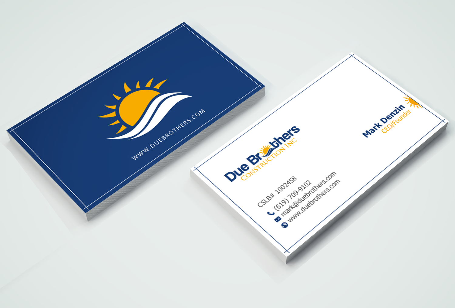 Diseño de Tarjeta de Presentación por chandrayaan.creative para Due Brothers Construction  | Diseño #13028771