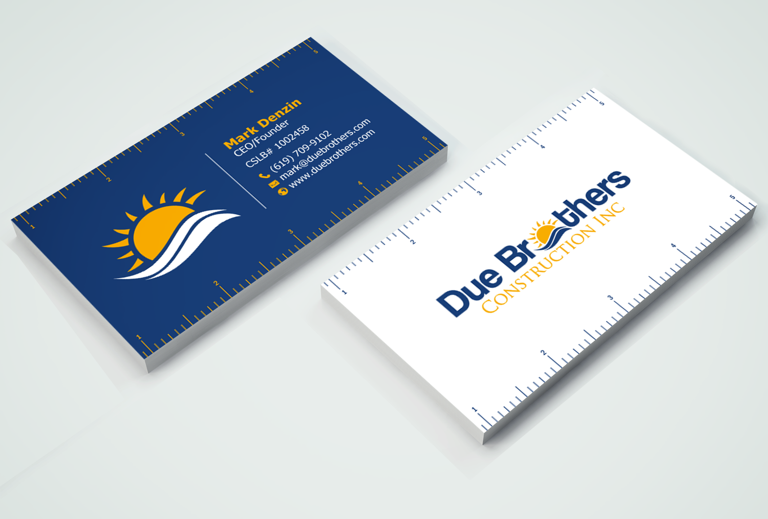 Business Card Design by chandrayaan.creative for Due Brothers Construction  | Design #13028774