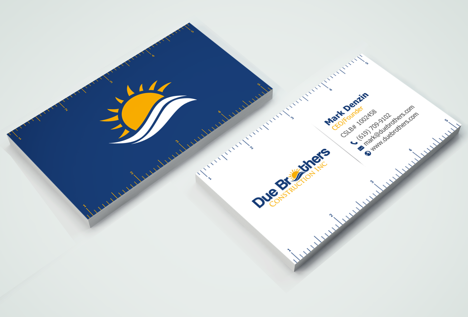 Business Card Design by chandrayaan.creative for Due Brothers Construction  | Design #13028775