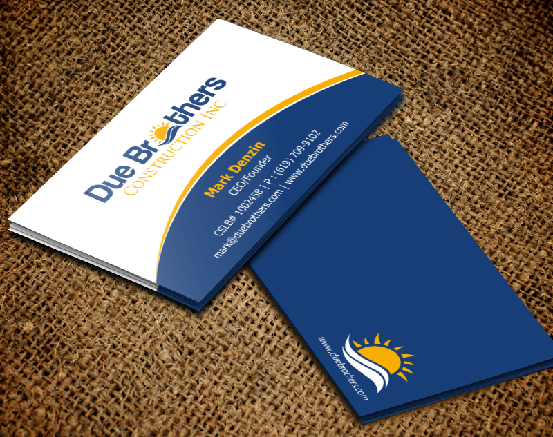 Business Card Design by chandrayaan.creative for Due Brothers Construction  | Design #13028776