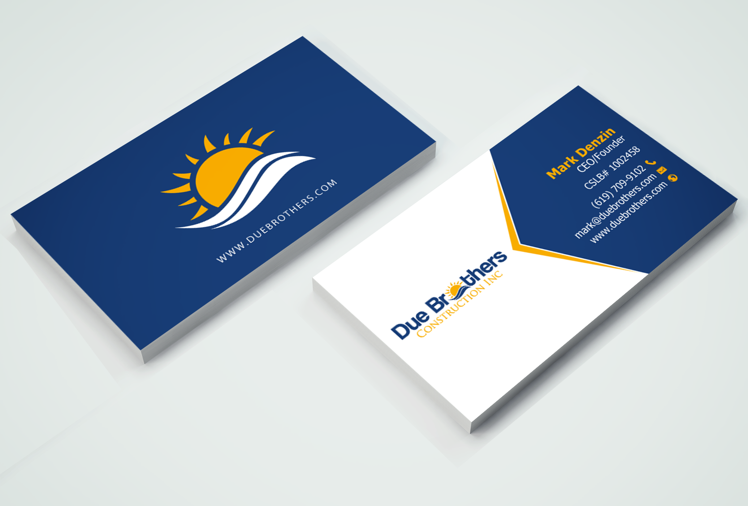 Business Card Design by chandrayaan.creative for Due Brothers Construction  | Design #13028780