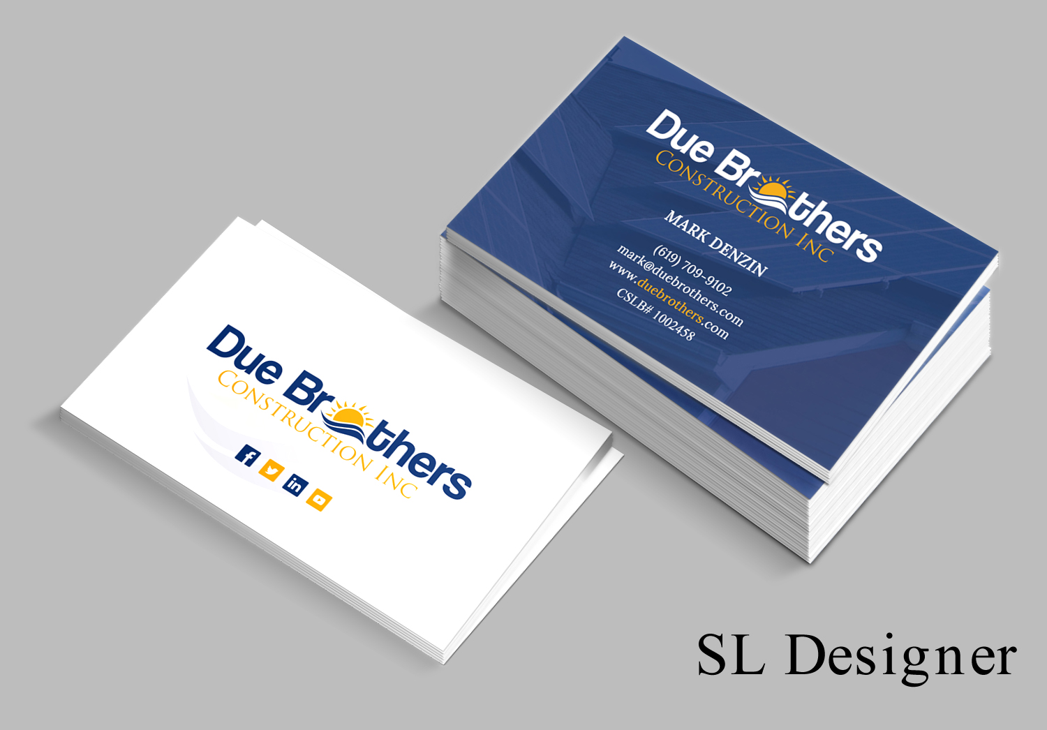 Business Card Design by SL Designer for Due Brothers Construction  | Design #13021176