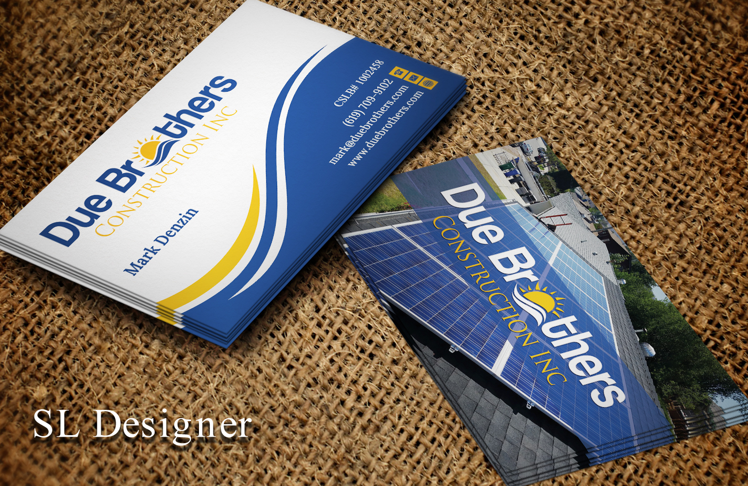 Business Card Design by SL Designer for Due Brothers Construction  | Design #13021326