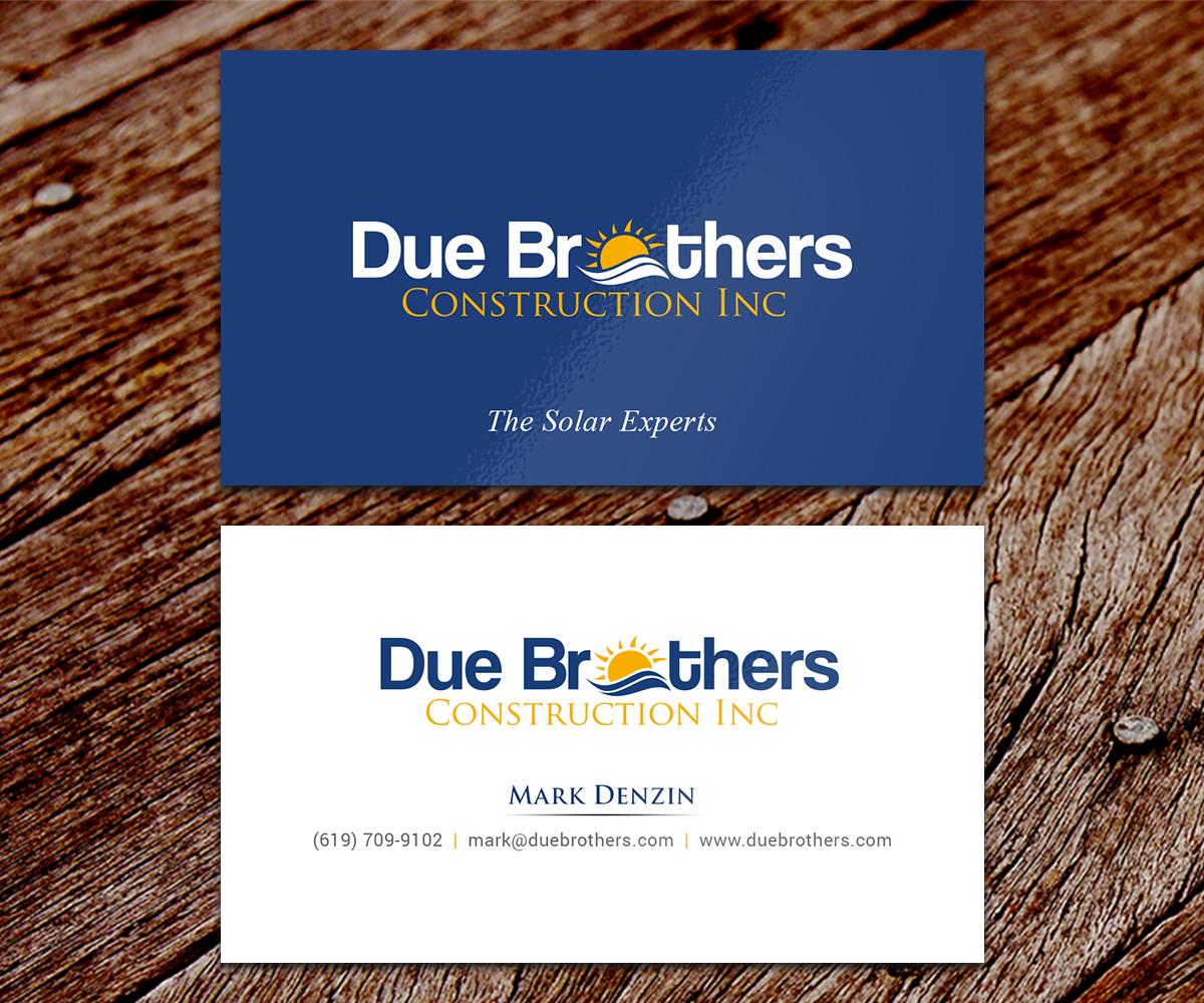 Business Card Design by SS_Designs for Due Brothers Construction  | Design #13039390