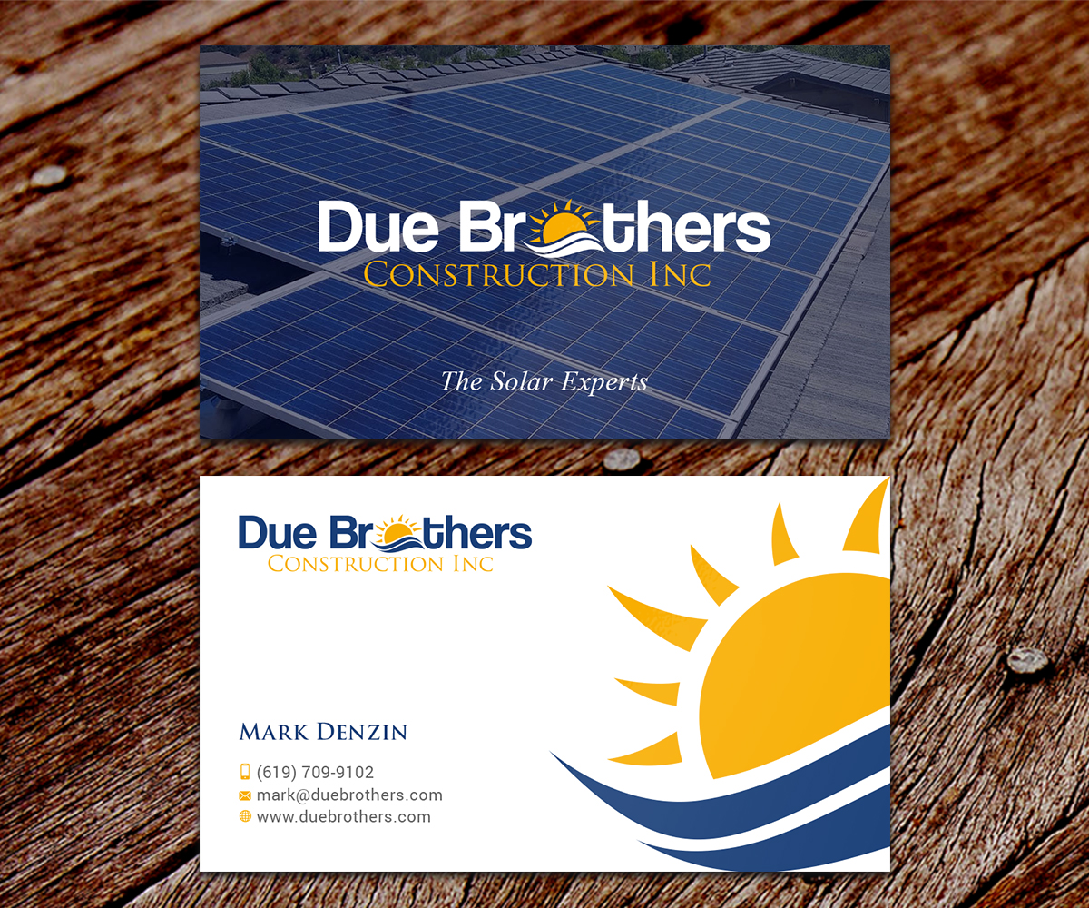 Diseño de Tarjeta de Presentación por SS_Designs para Due Brothers Construction  | Diseño #13039391
