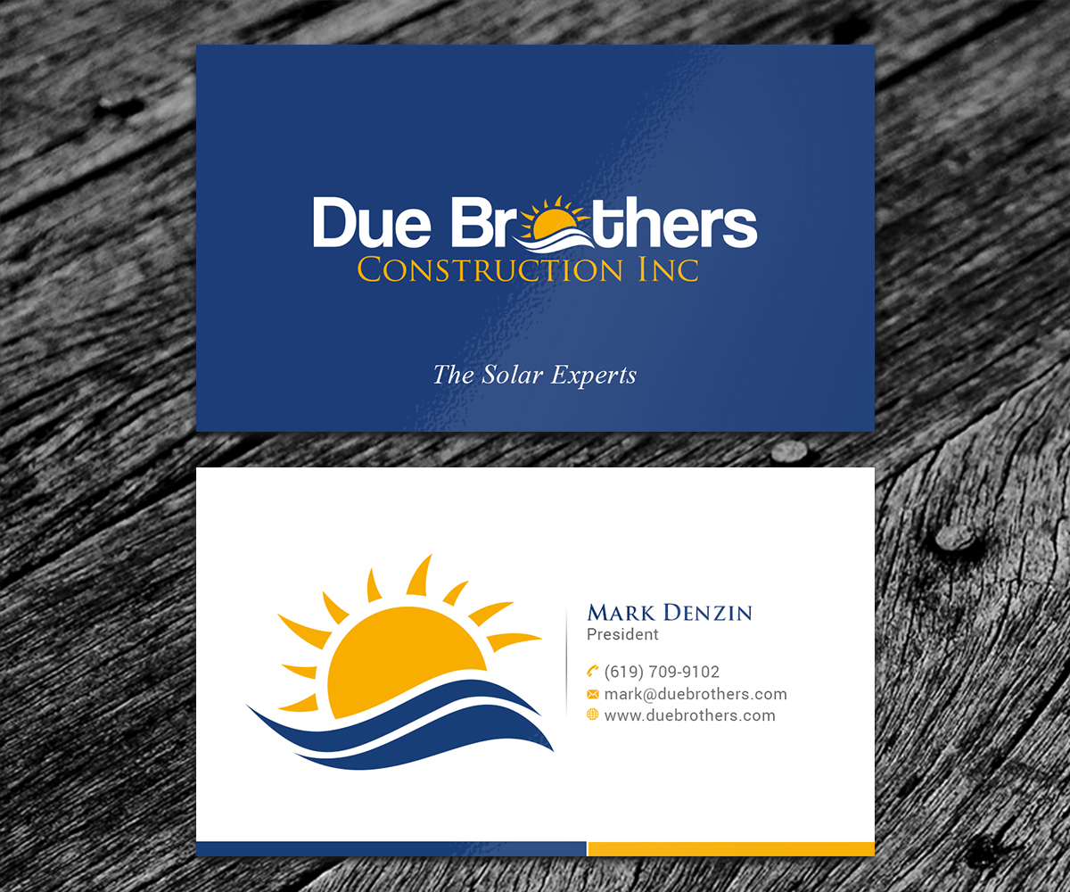 Business Card Design by SS_Designs for Due Brothers Construction  | Design #13039392