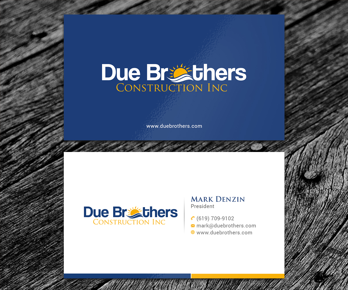 Business Card Design by SS_Designs for Due Brothers Construction  | Design #13039394