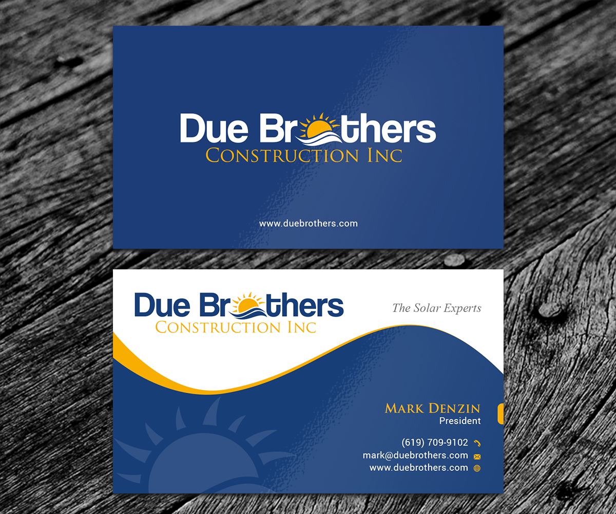 Business Card Design by SS_Designs for Due Brothers Construction  | Design #13039708