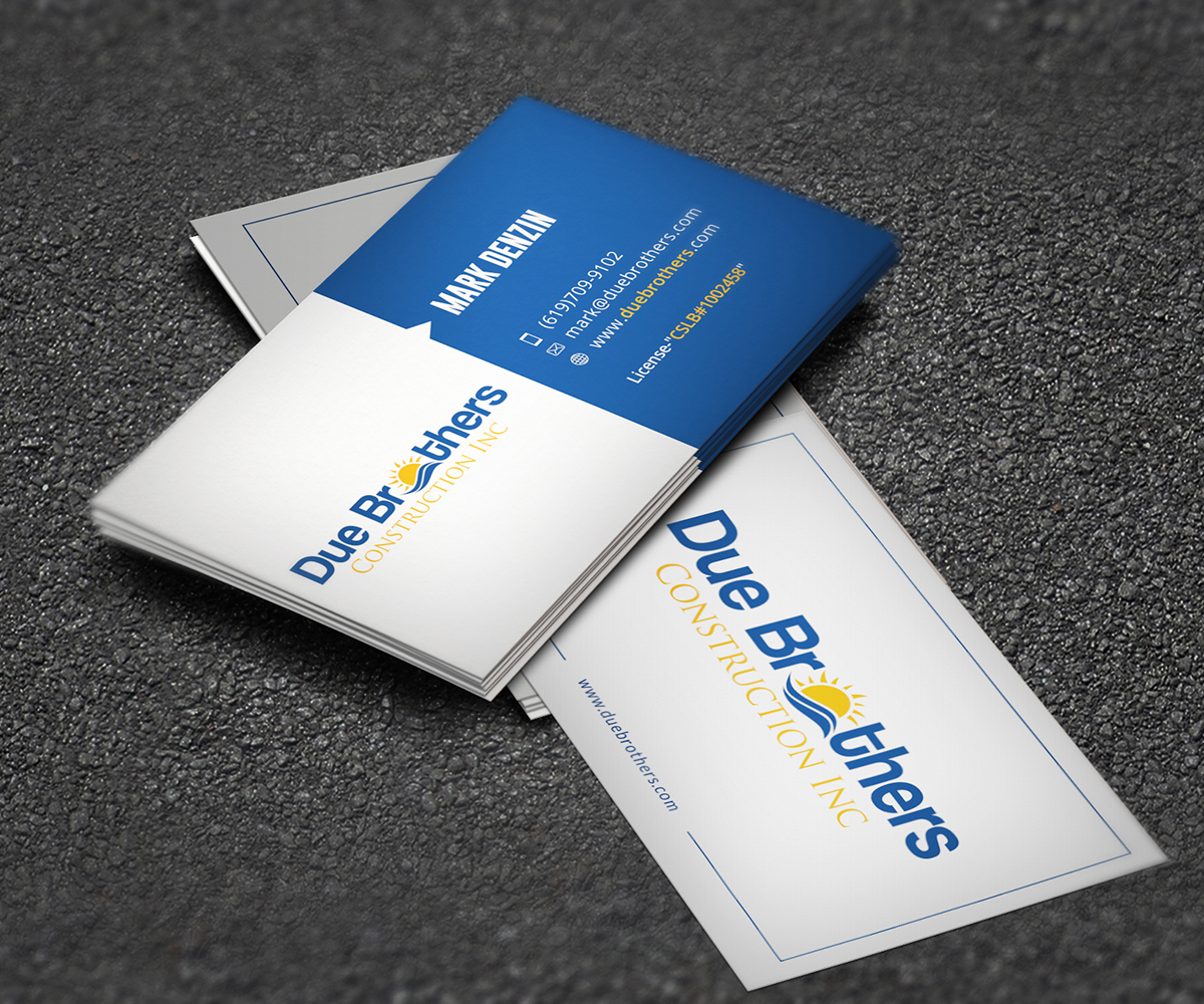 Business Card Design by Graphic Flame for Due Brothers Construction  | Design #13033792