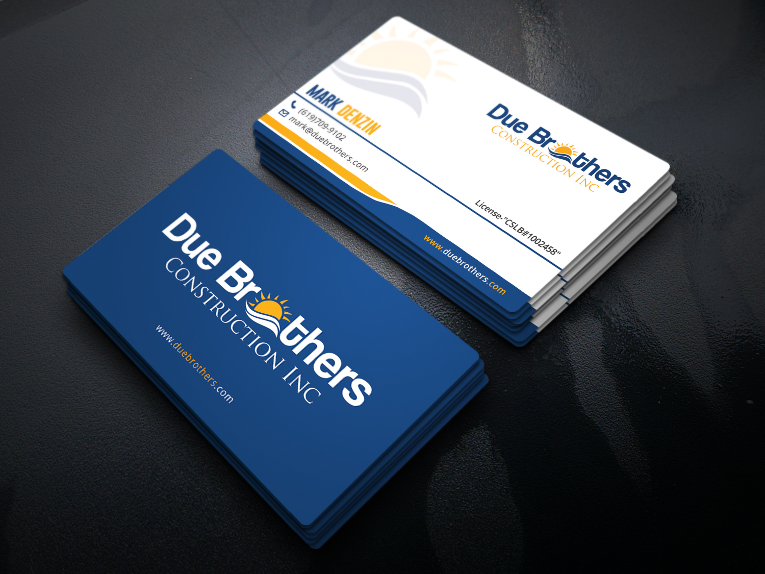 Business Card Design by Graphic Flame for Due Brothers Construction  | Design #13033821