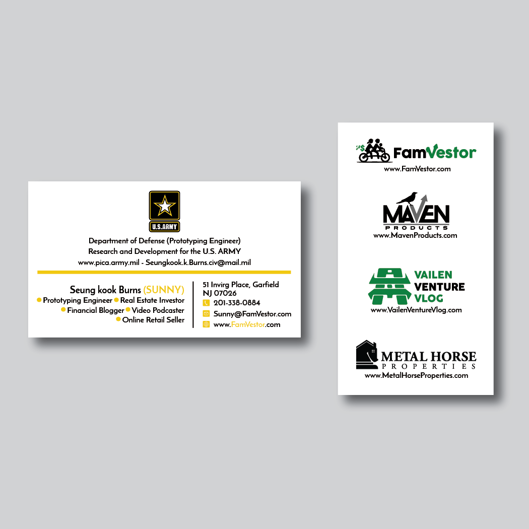 Business Card Design by Verified artistry for FamVestor | Design #13692981