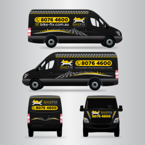 Motorcycle Mechanic - Van and Business Card Design | Diseño de Señalética por SAI DESIGNS