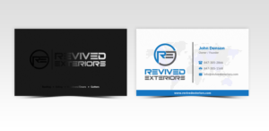 Business Card Design by Pointless Pixels India for Revived Exteriors, Inc. | Design: #13050916