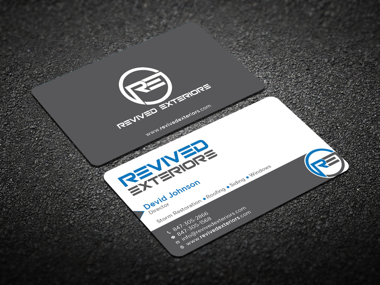 Business Card Design by Verified artistry (Design garden) for Revived Exteriors, Inc. | Design #13084257
