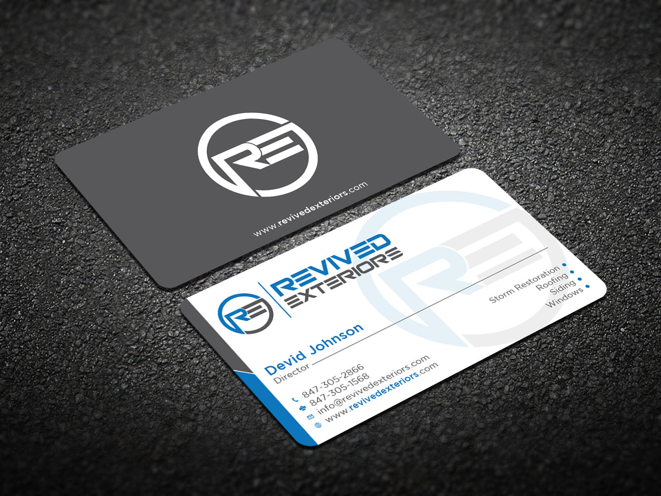 Business Card Design by Verified artistry (Design garden) for Revived Exteriors, Inc. | Design #13084269