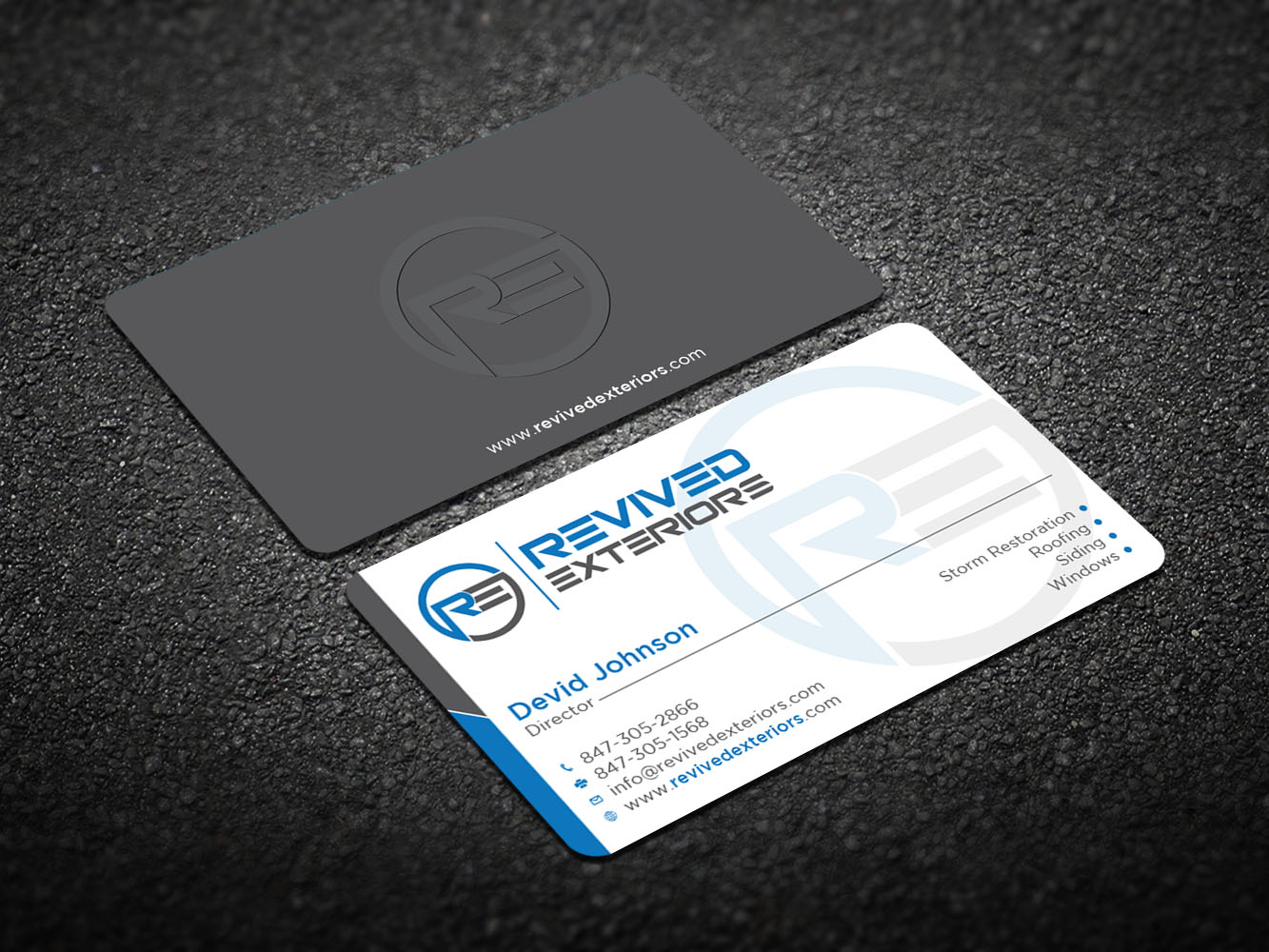 Business Card Design by Verified artistry (Design garden) for Revived Exteriors, Inc. | Design #13084270