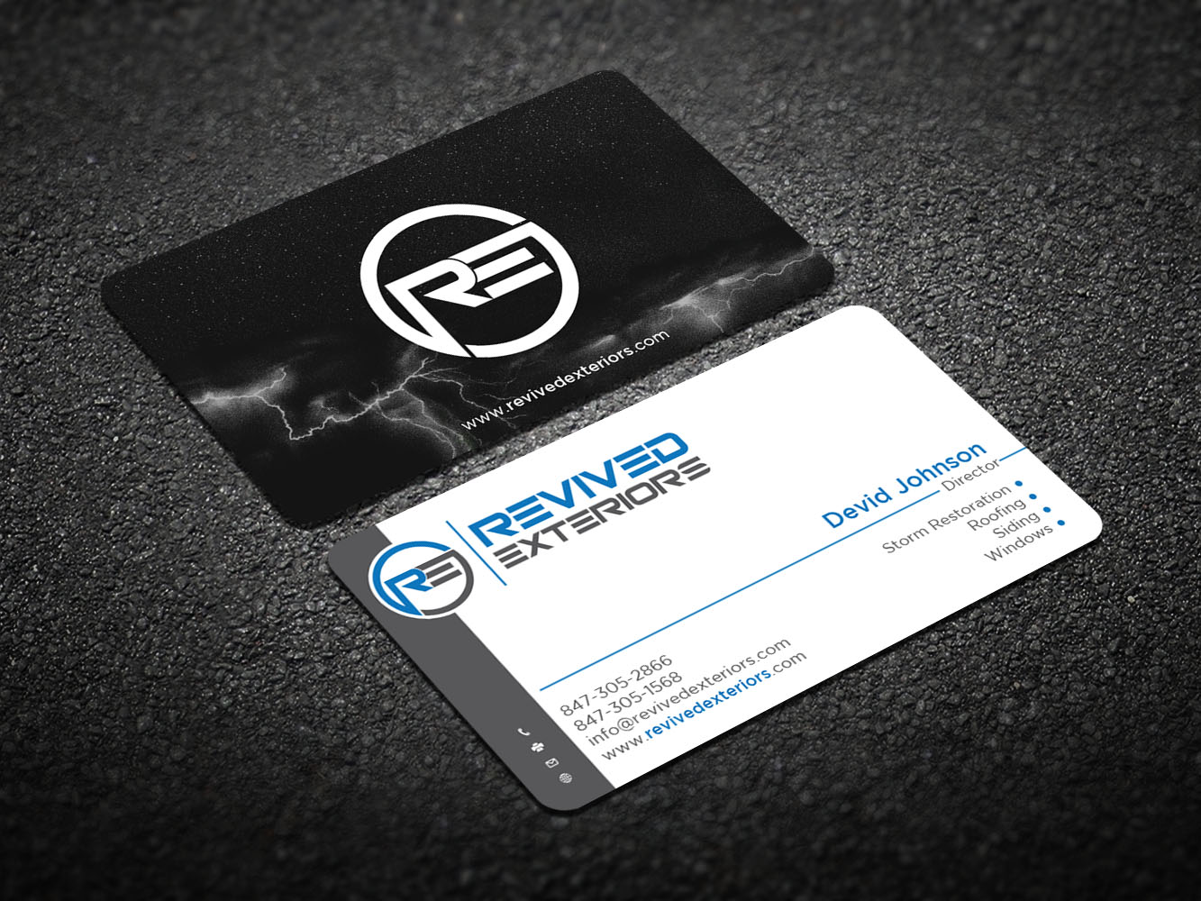 Business Card Design by Verified artistry (Design garden) for Revived Exteriors, Inc. | Design #13084278