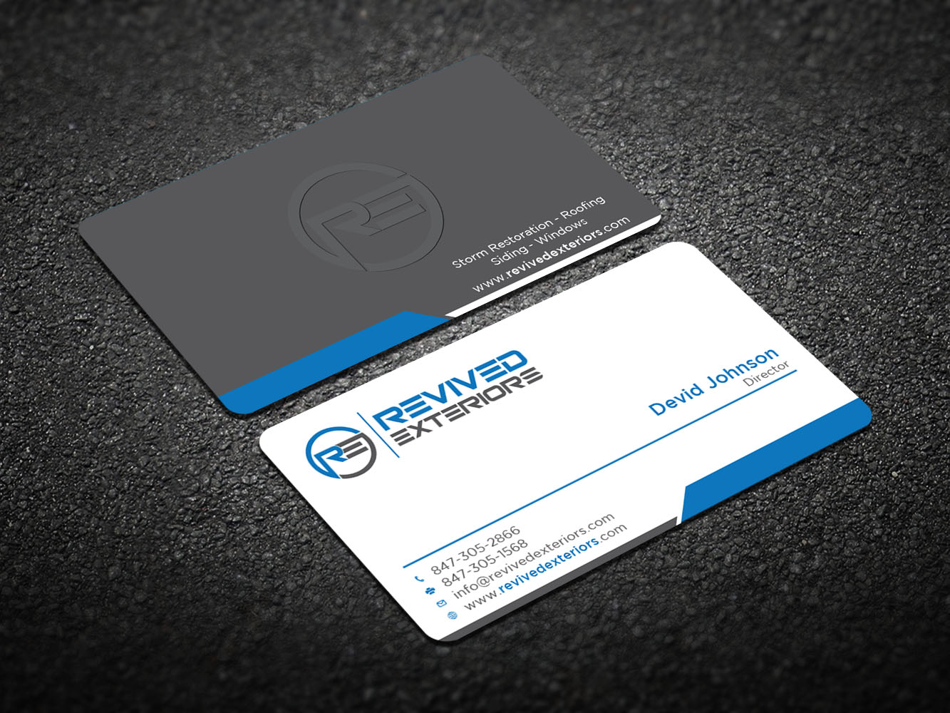 Business Card Design by Verified artistry (Design garden) for Revived Exteriors, Inc. | Design #13084280
