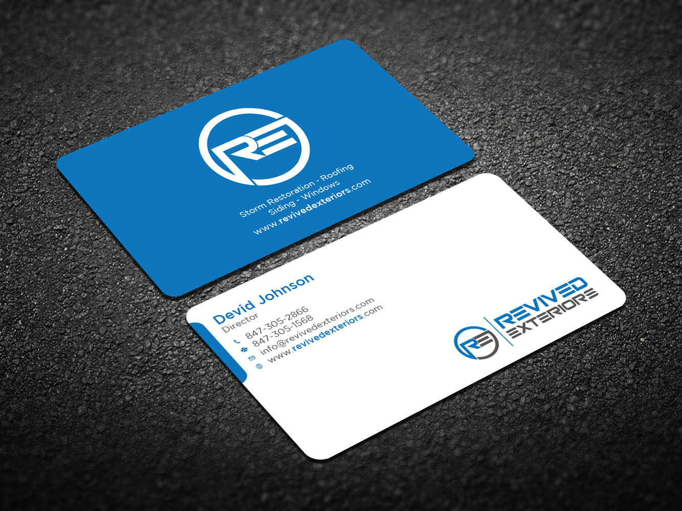 Business Card Design by Verified artistry (Design garden) for Revived Exteriors, Inc. | Design #13084284