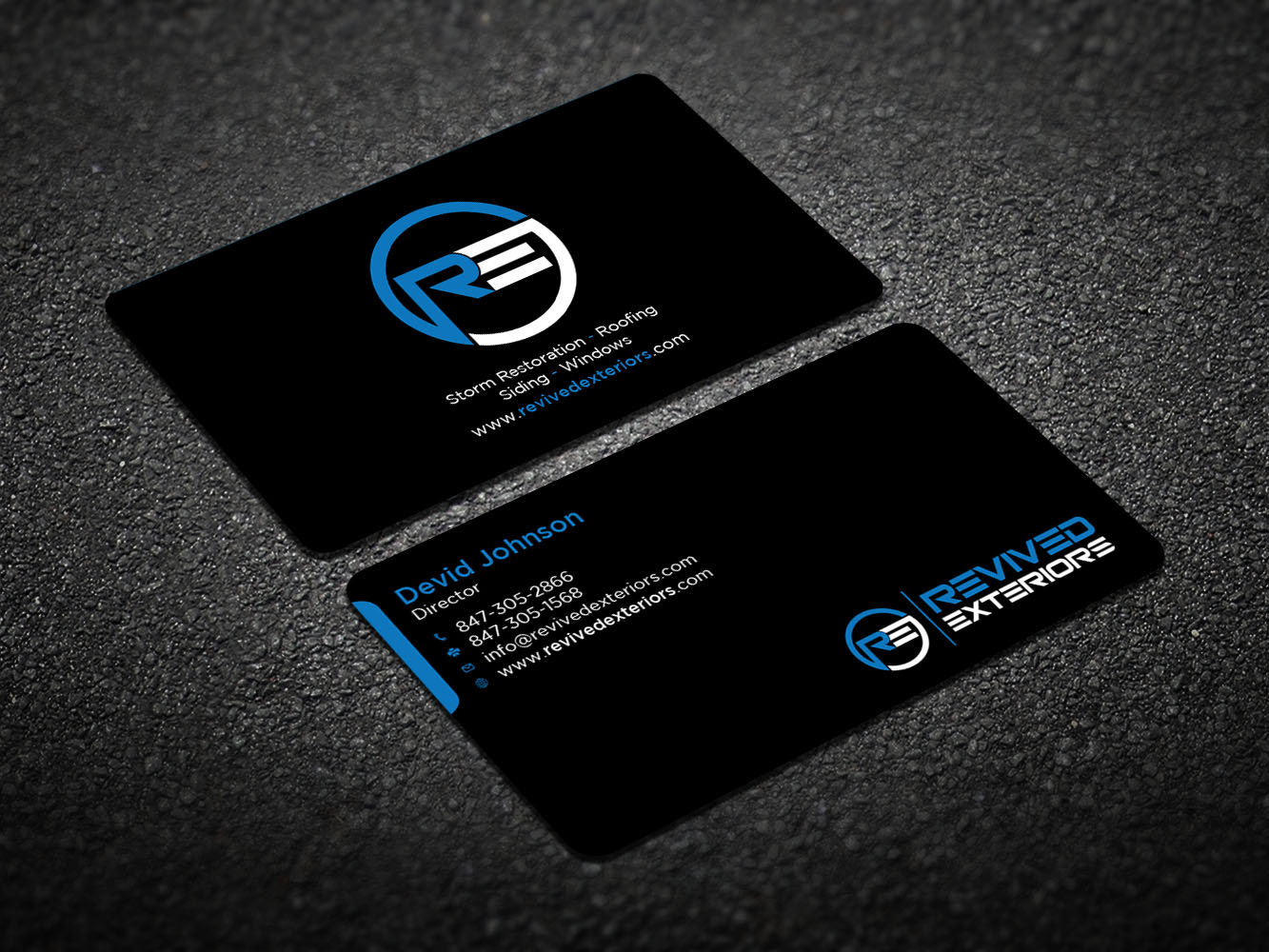 Business Card Design by Verified artistry (Design garden) for Revived Exteriors, Inc. | Design #13084286