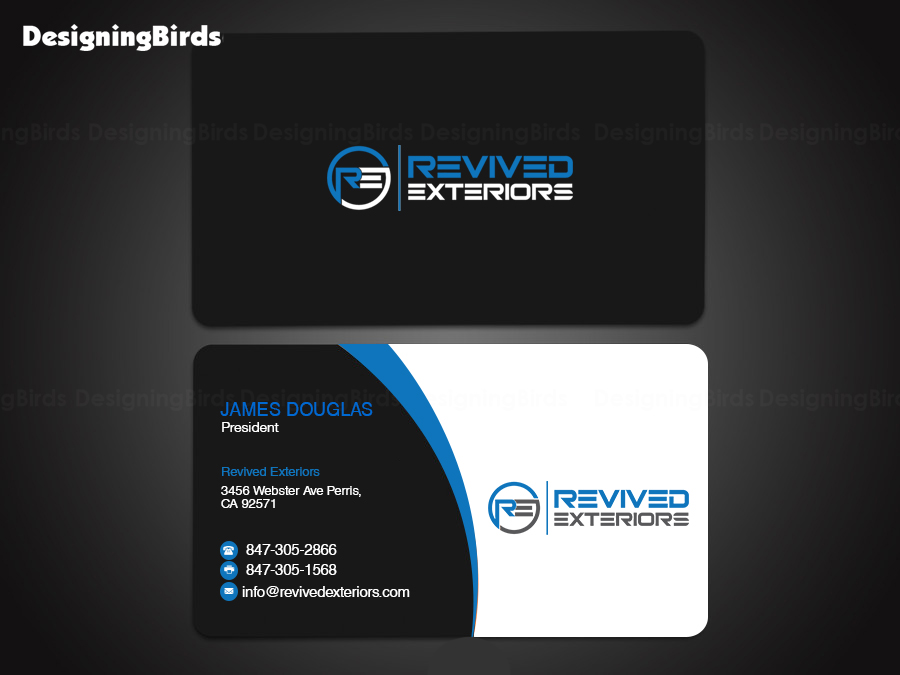 Business Card Design by Designing Birds for Revived Exteriors, Inc. | Design #13038926