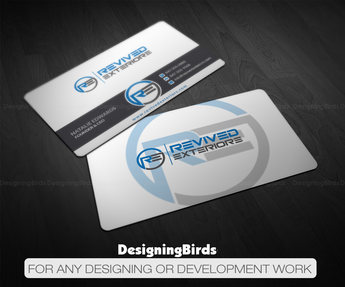 Business Card Design by Designing Birds for Revived Exteriors, Inc. | Design #13041217