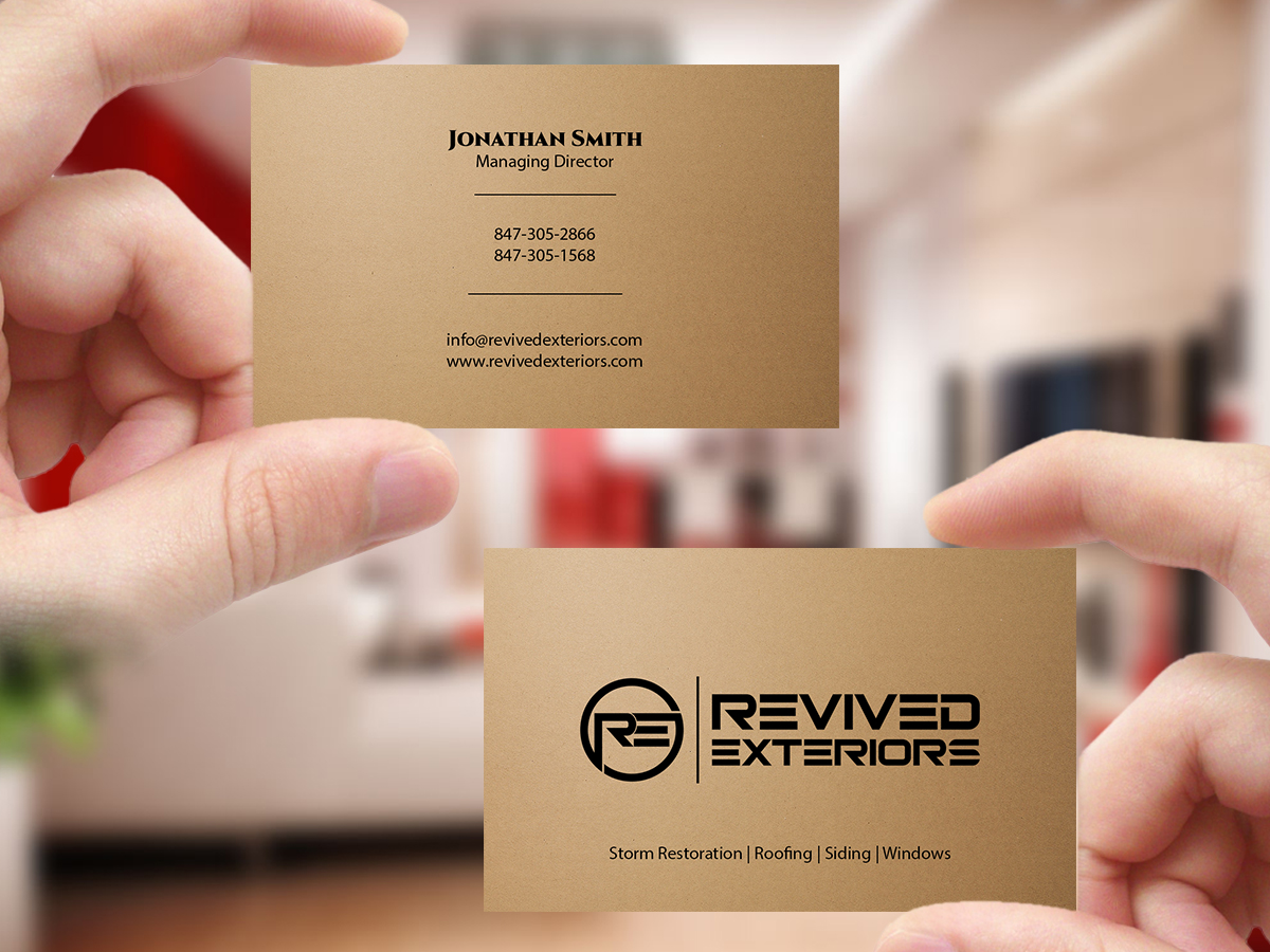 Business Card Design by Creations Box 2015 for Revived Exteriors, Inc. | Design #13042064