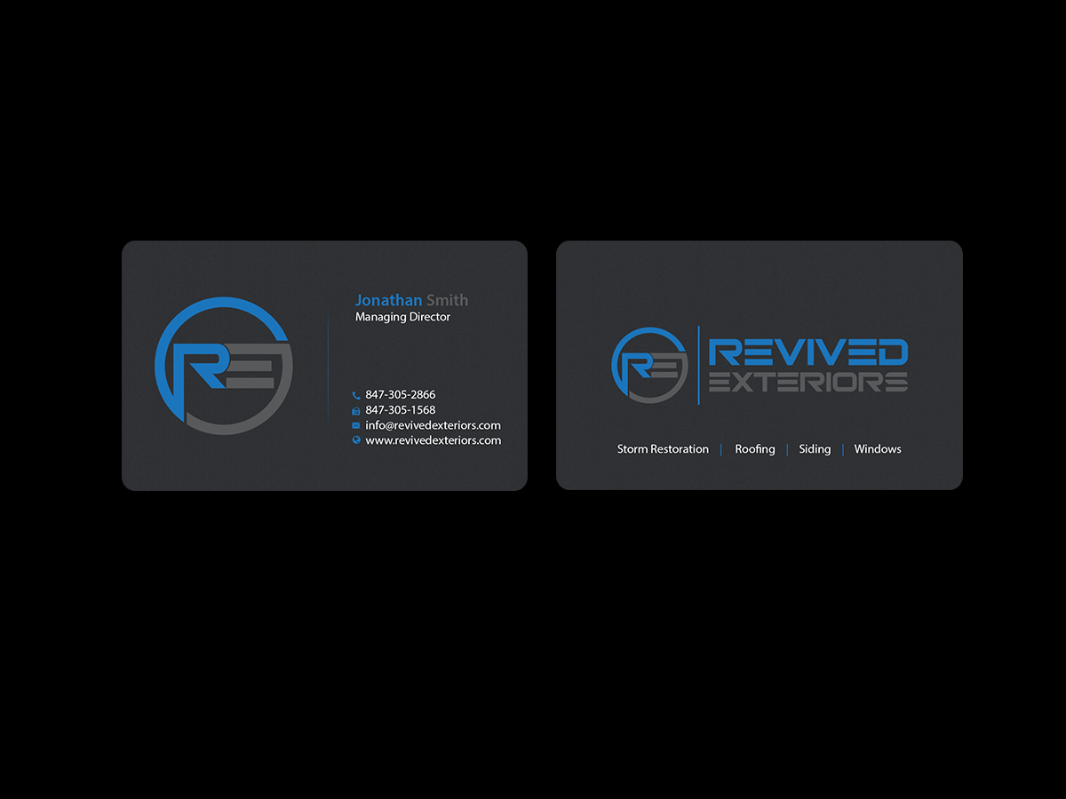 Business Card Design by Creations Box 2015 for Revived Exteriors, Inc. | Design #13042072