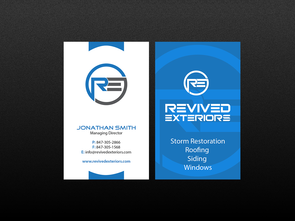 Business Card Design by Creations Box 2015 for Revived Exteriors, Inc. | Design #13042075