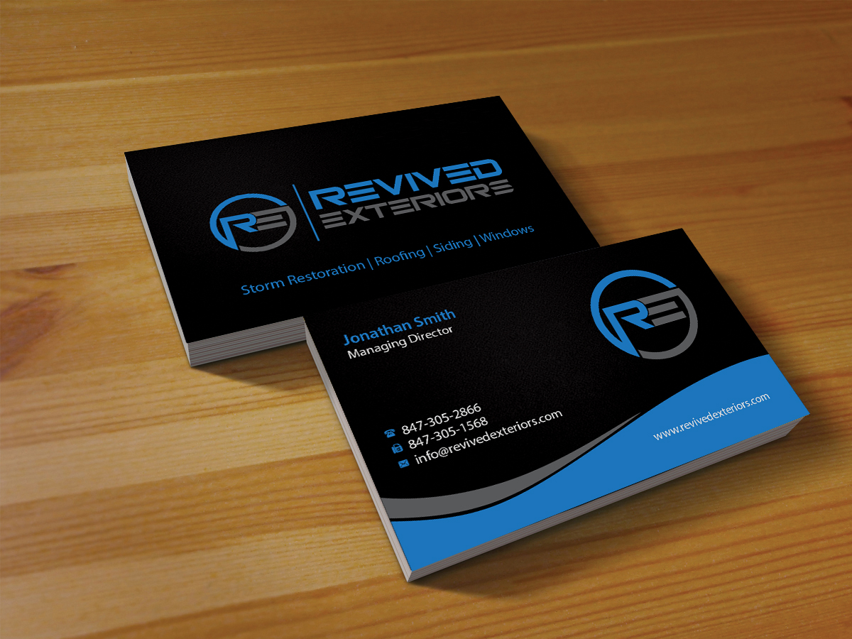 Business Card Design by Creations Box 2015 for Revived Exteriors, Inc. | Design #13042078
