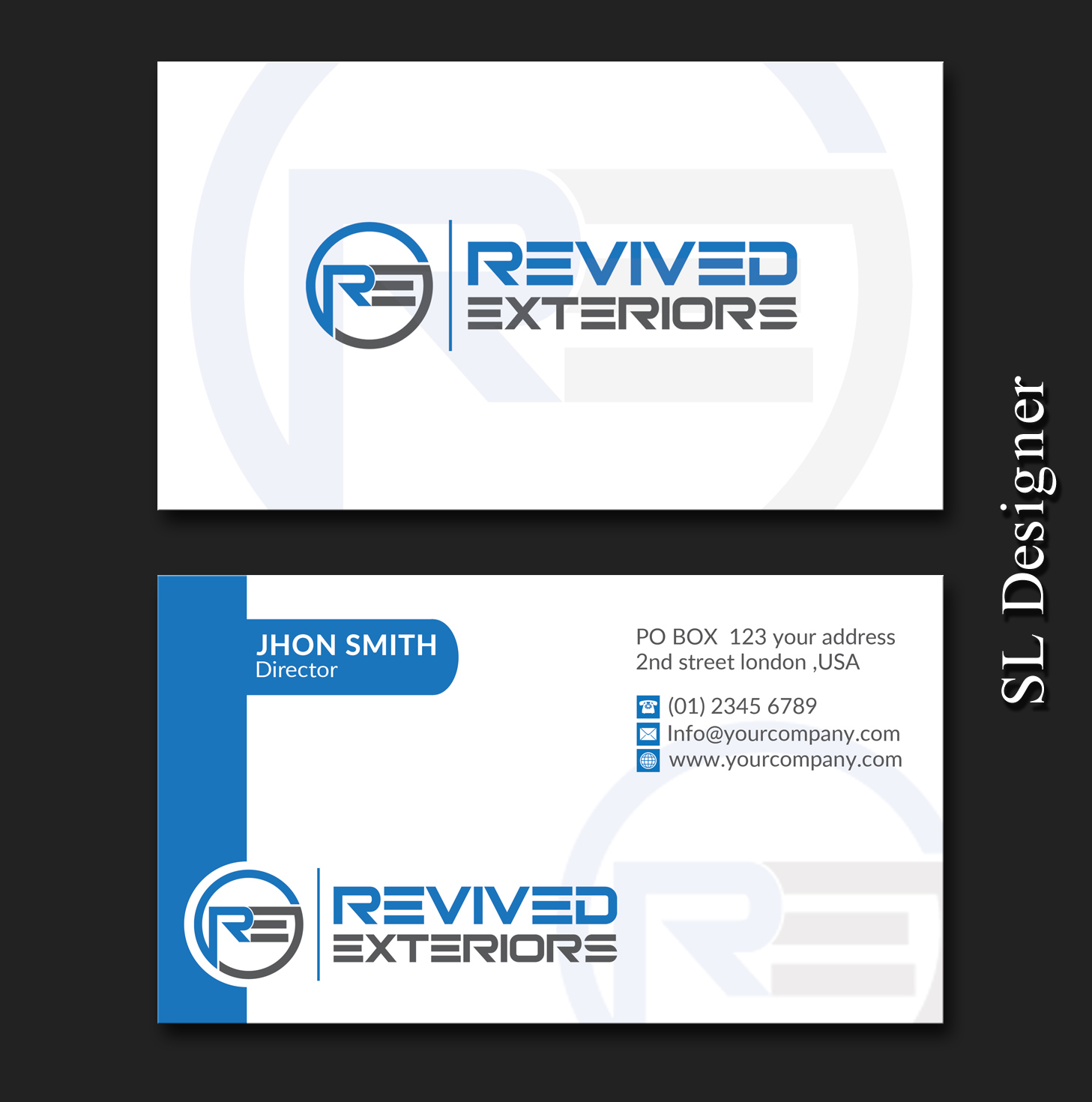 Business Card Design by SL Designer for Revived Exteriors, Inc. | Design #13031986
