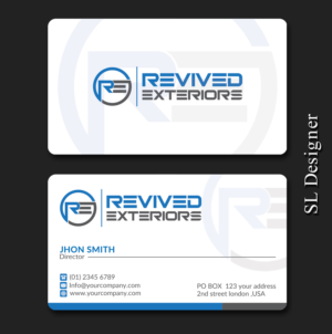 Business Card Design by SL Designer for Revived Exteriors, Inc. | Design: #13031991