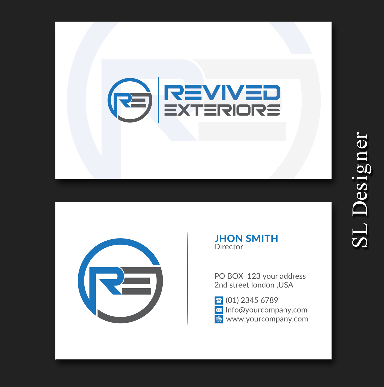 Business Card Design by SL Designer for Revived Exteriors, Inc. | Design #13032026
