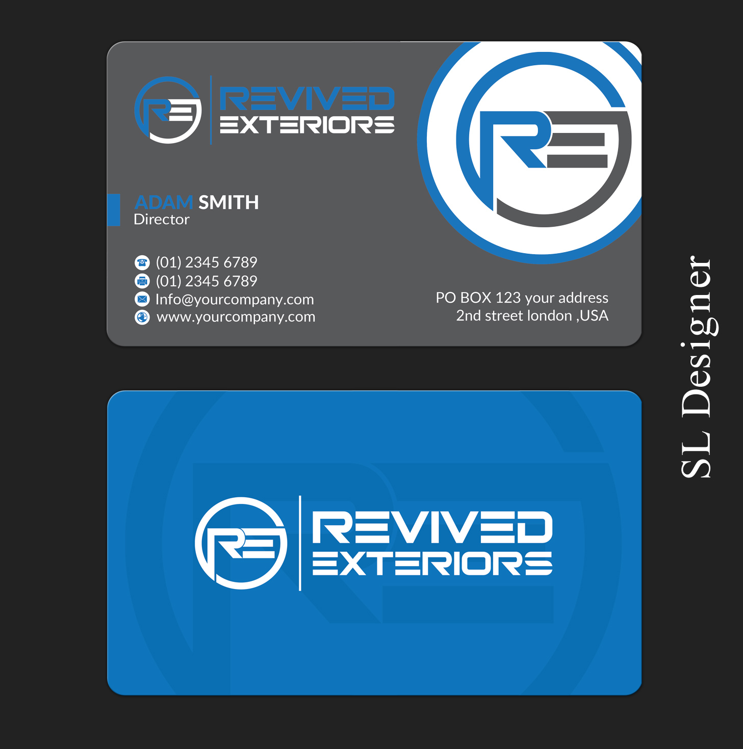 Business Card Design by SL Designer for Revived Exteriors, Inc. | Design #13074429