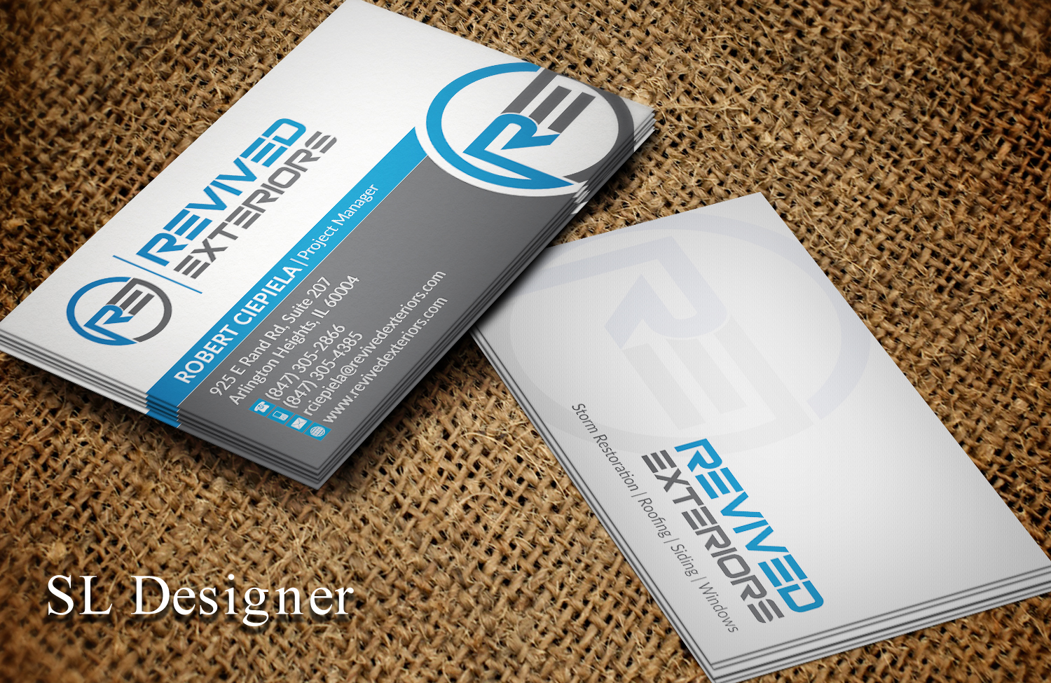 Business Card Design by SL Designer for Revived Exteriors, Inc. | Design #13156756