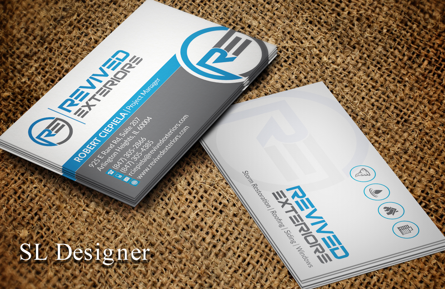 Business Card Design by SL Designer for Revived Exteriors, Inc. | Design #13162433