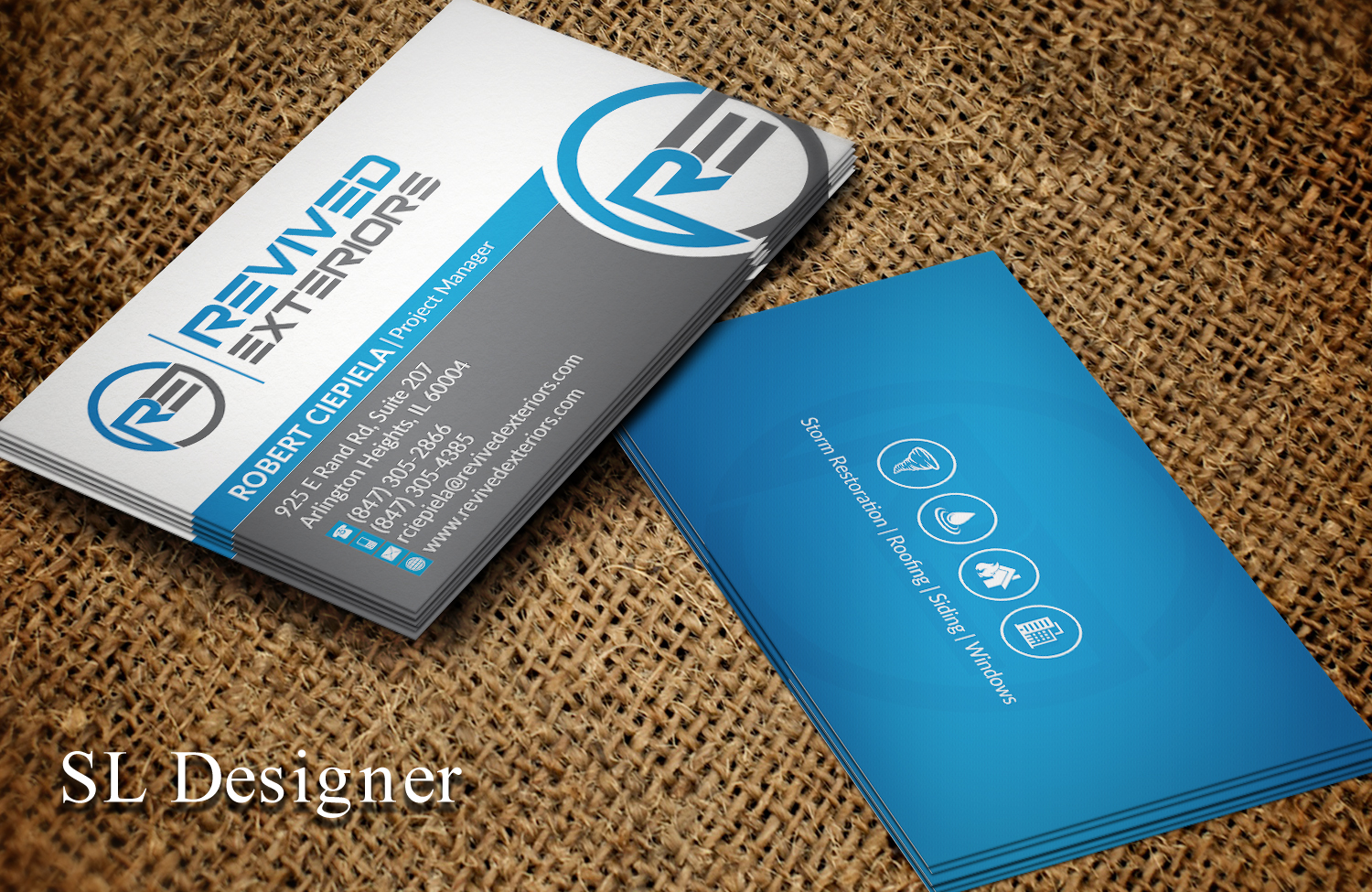 Business Card Design by SL Designer for Revived Exteriors, Inc. | Design #13164801