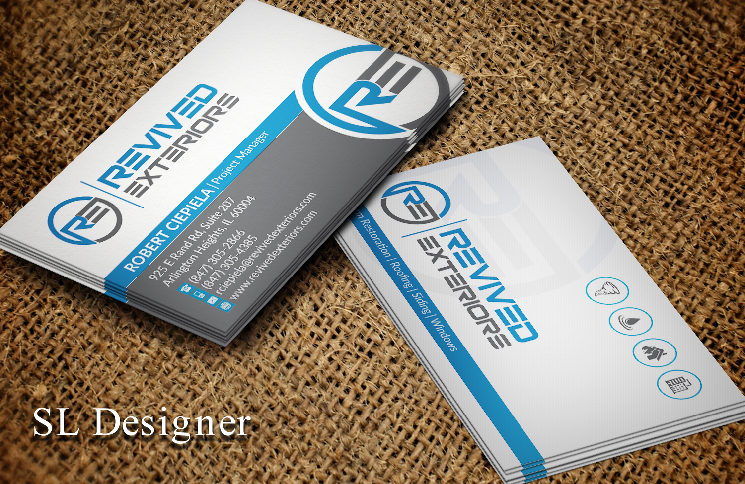 Business Card Design by SL Designer for Revived Exteriors, Inc. | Design #13164802