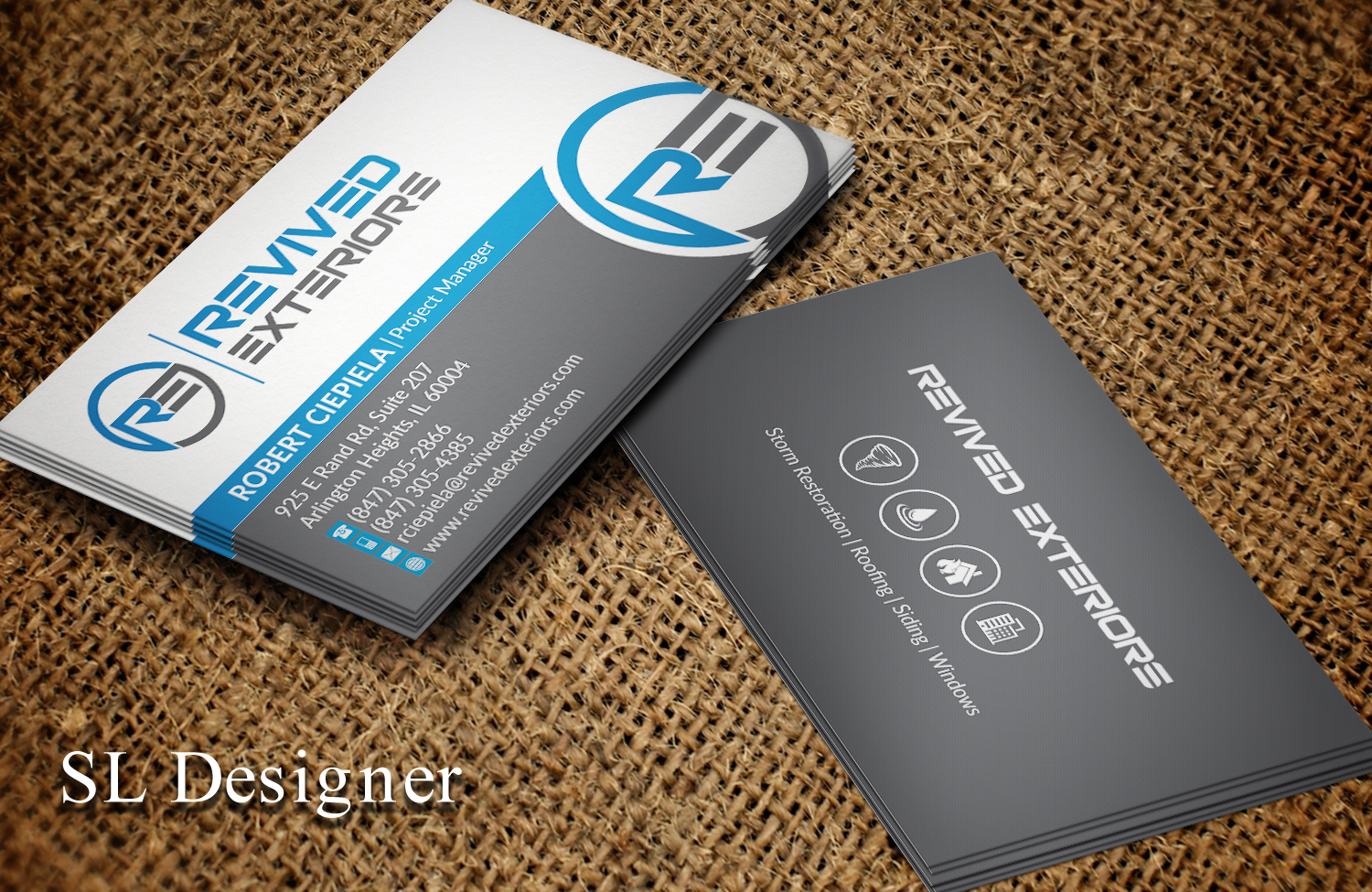 Business Card Design by SL Designer for Revived Exteriors, Inc. | Design #13164803