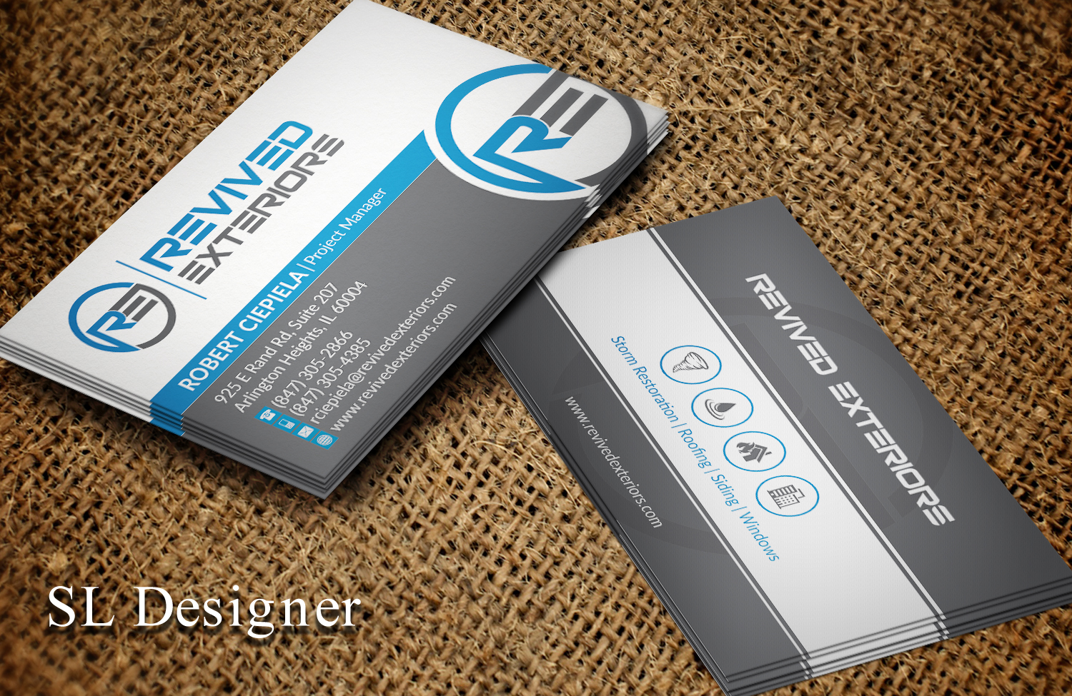 Business Card Design by SL Designer for Revived Exteriors, Inc. | Design #13164804