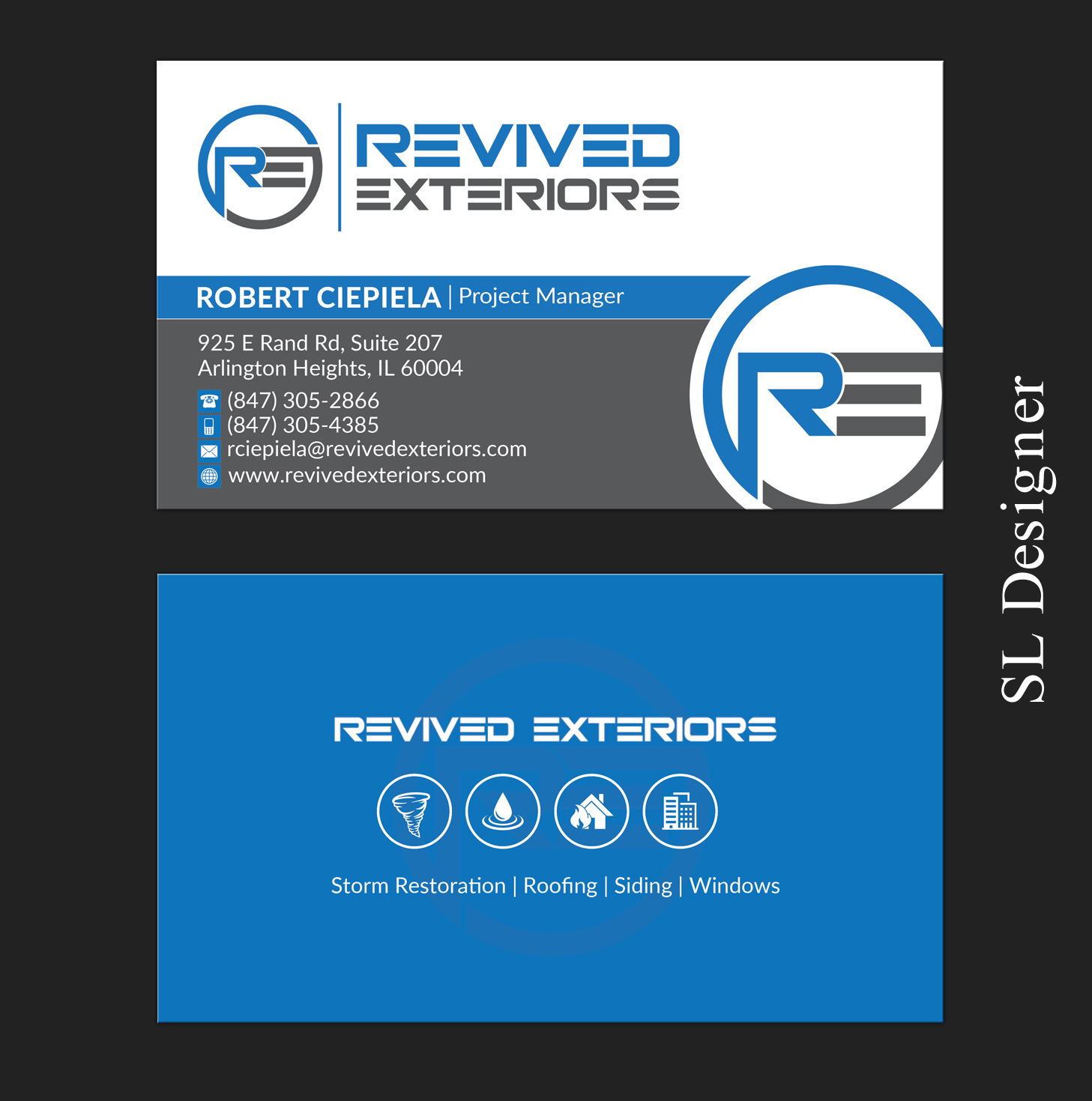 Business Card Design by SL Designer for Revived Exteriors, Inc. | Design #13212256