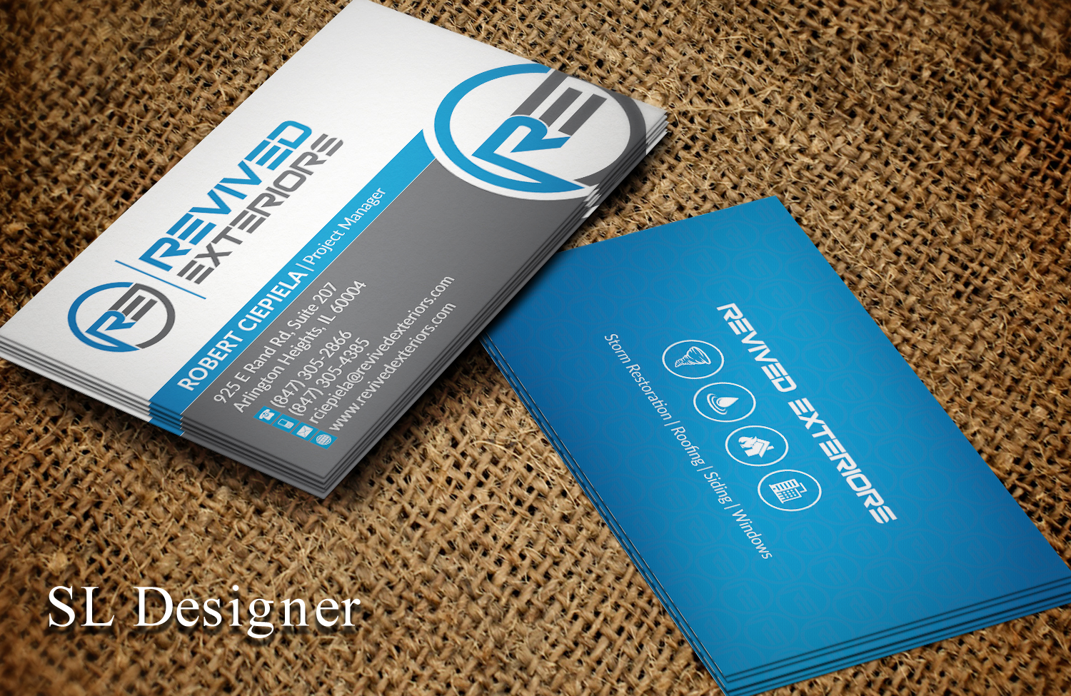 Business Card Design by SL Designer for Revived Exteriors, Inc. | Design #13212926