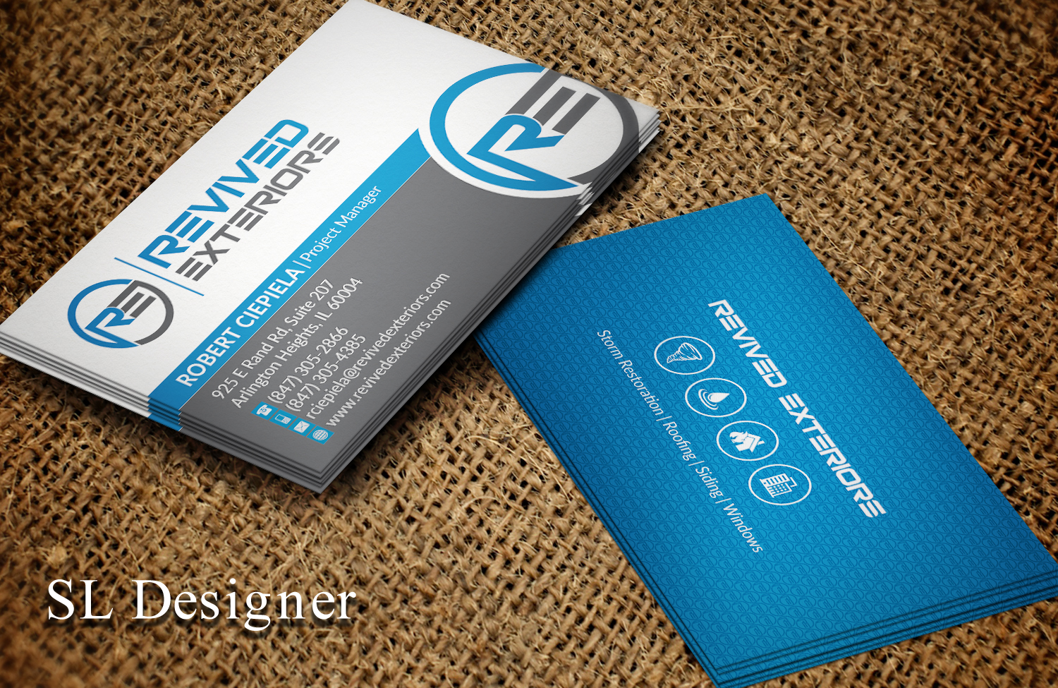 Business Card Design by SL Designer for Revived Exteriors, Inc. | Design #13251538