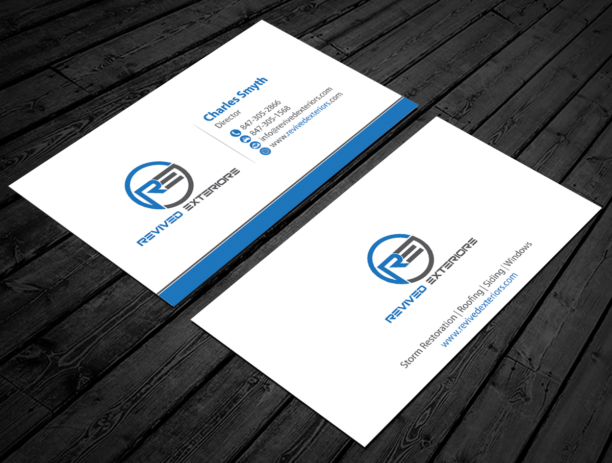 Business Card Design by alpesh9520 for Revived Exteriors, Inc. | Design #13036132