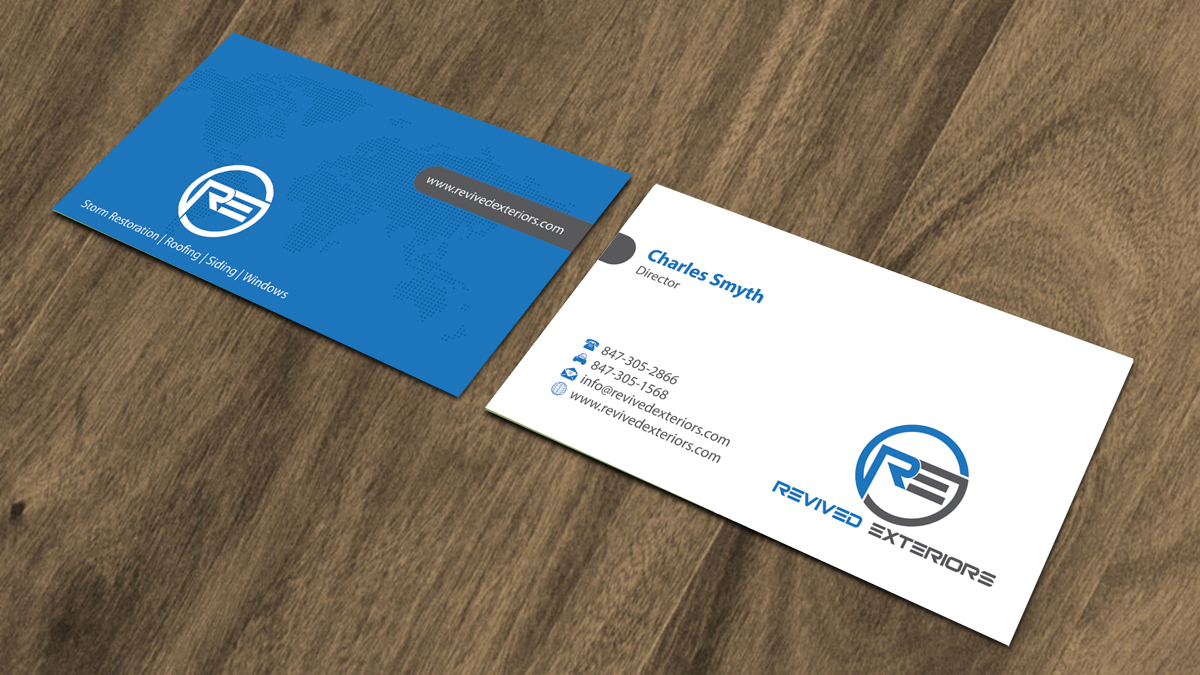 Business Card Design by alpesh9520 for Revived Exteriors, Inc. | Design #13039230