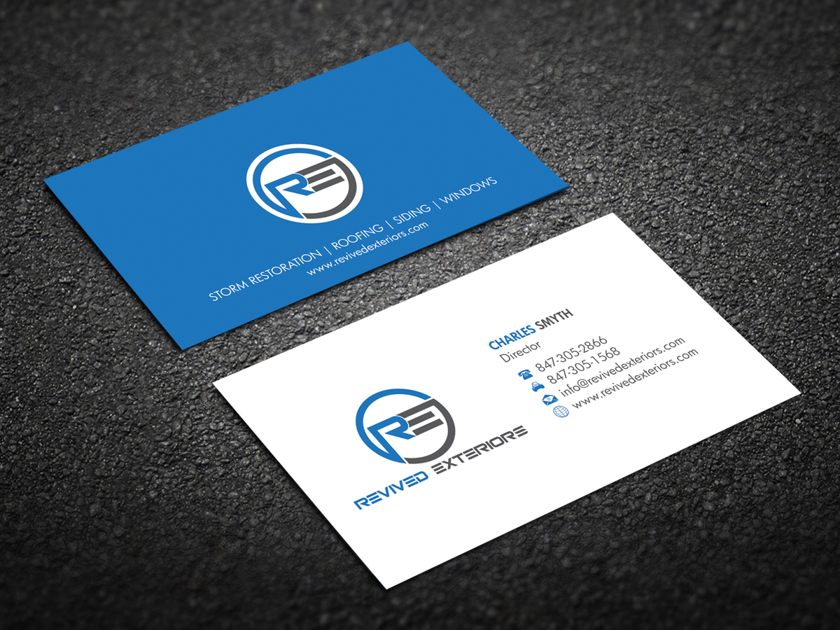 Business Card Design by alpesh9520 for Revived Exteriors, Inc. | Design #13039845