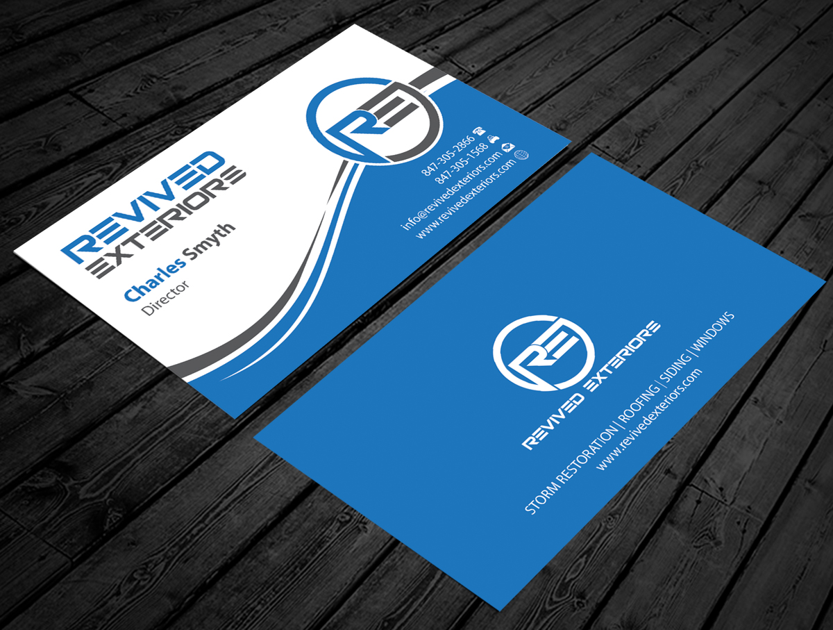 Business Card Design by alpesh9520 for Revived Exteriors, Inc. | Design #13046168