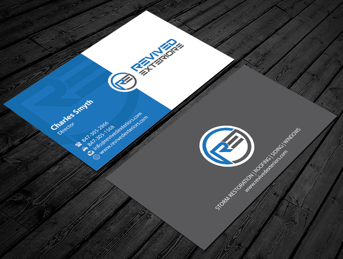 Business Card Design by alpesh9520 for Revived Exteriors, Inc. | Design #13046169