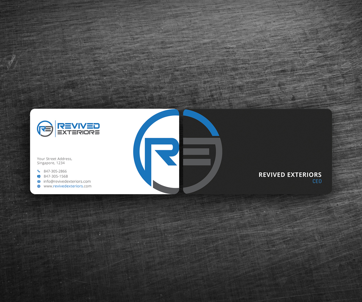 Business Card Design by Graphic Flame for Revived Exteriors, Inc. | Design #13037815
